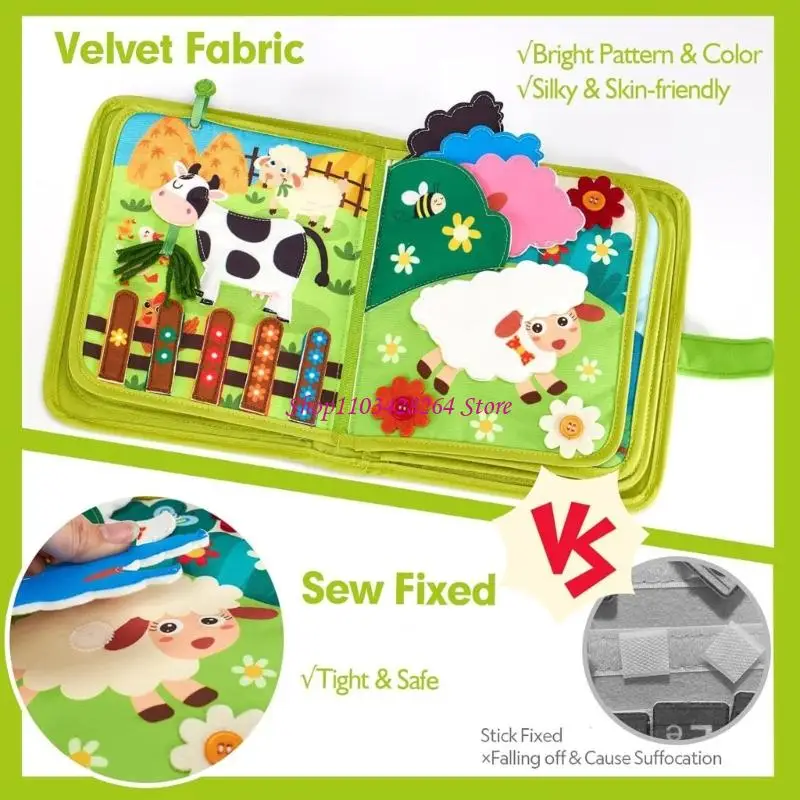 Buku Pembelajaran Awal Mainan untuk Baby Baby Baby Girl Cloth Book Book Book Book untuk Bermain dan Belajar Interaktif