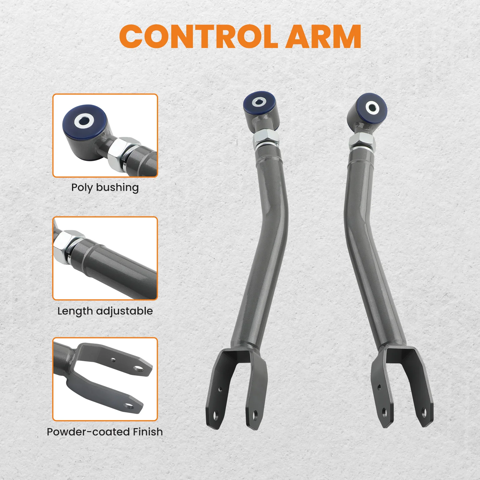 2x Adjustable Front Upper Control Arm 2-4