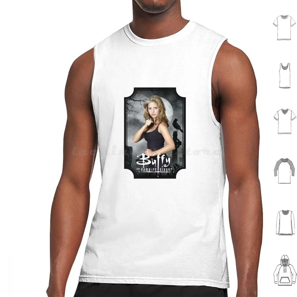 Buffy Tank Tops Print Cotton Buffy The Vampire Buffy Vampire Btvs Buffy Summers Angel Spike Joss Whedon 90s Willow