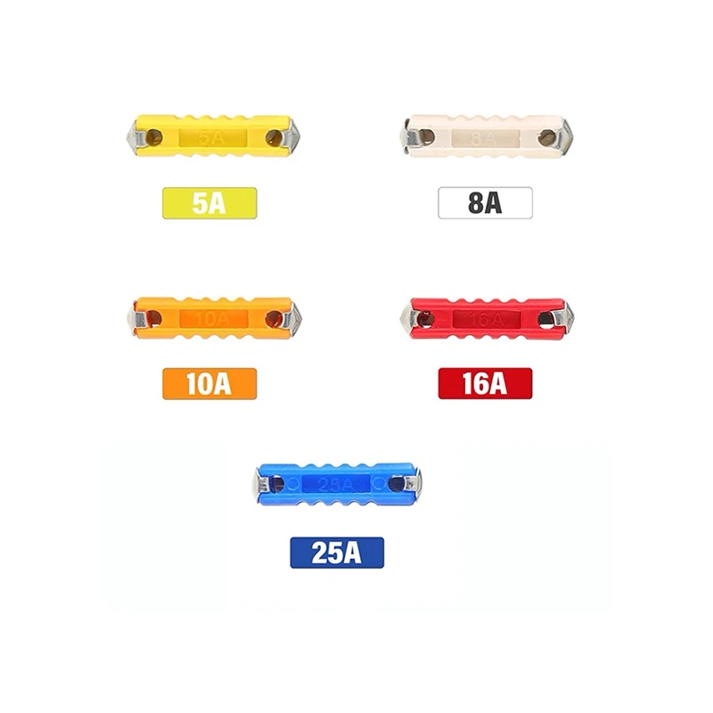 150PCS boxed car torpedo fuses 5/8/10/16/25A torpedo shaped Eastern European fuses