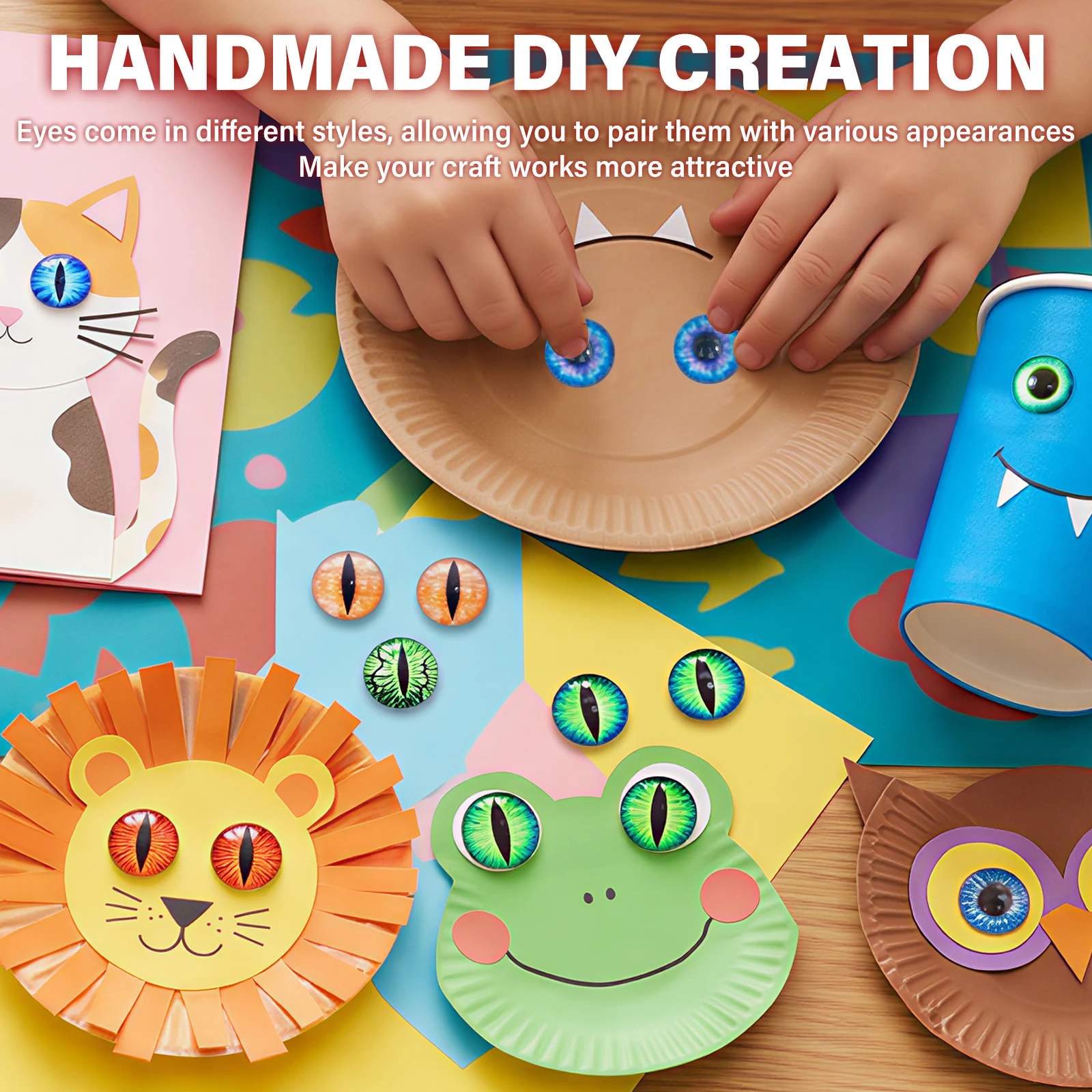 Wiggle Eyes Googly Eyes Self Adhesive Plastic Googly Eyes Toys Dolls Kids DIY Accessories Sticker Eyes for DIY Crafts Decoration