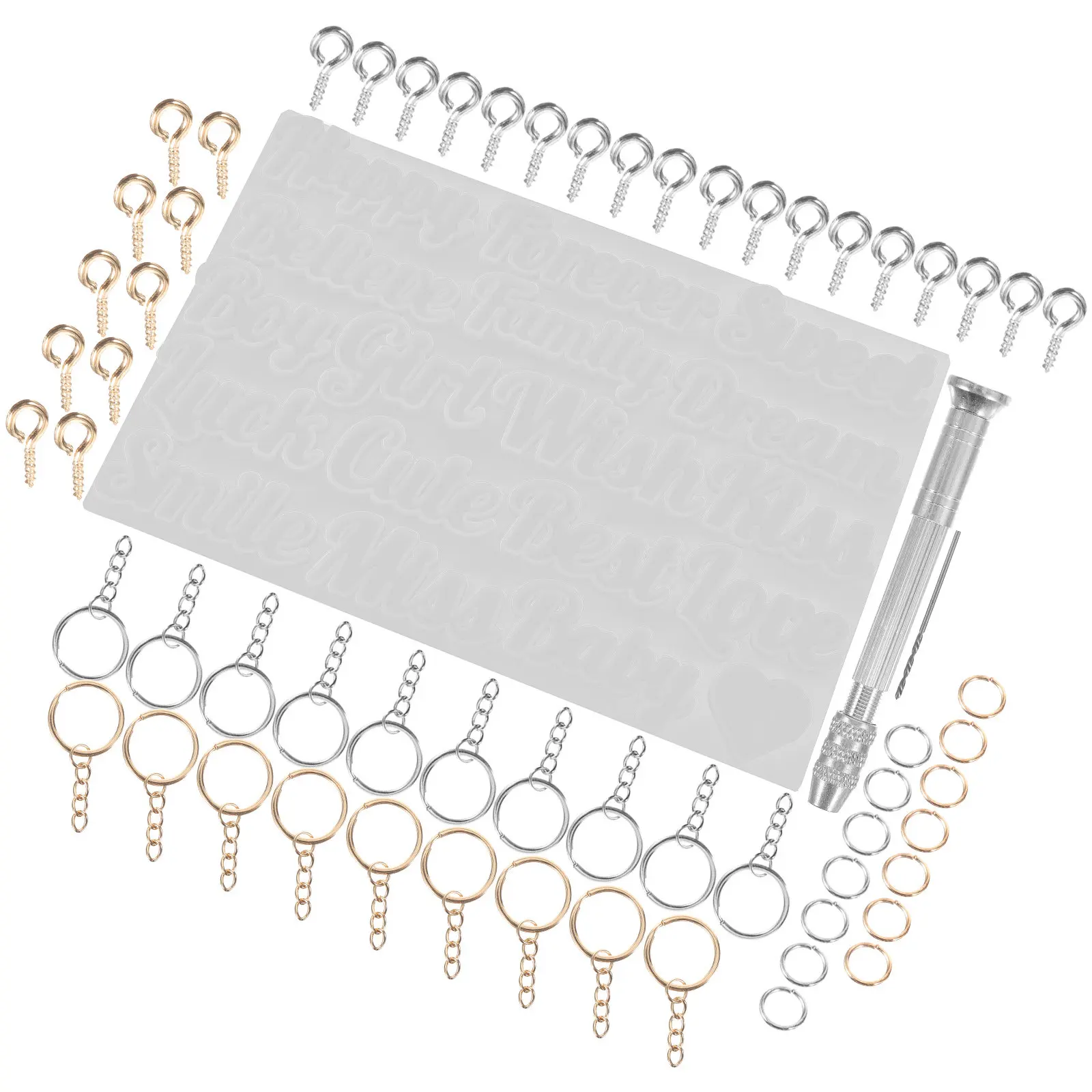 

1Set Resin Alphabet Mold Multipurpose Silicone Pendant Mold DIY Keychain Making Supplies Flexible Reusable Handy Tool