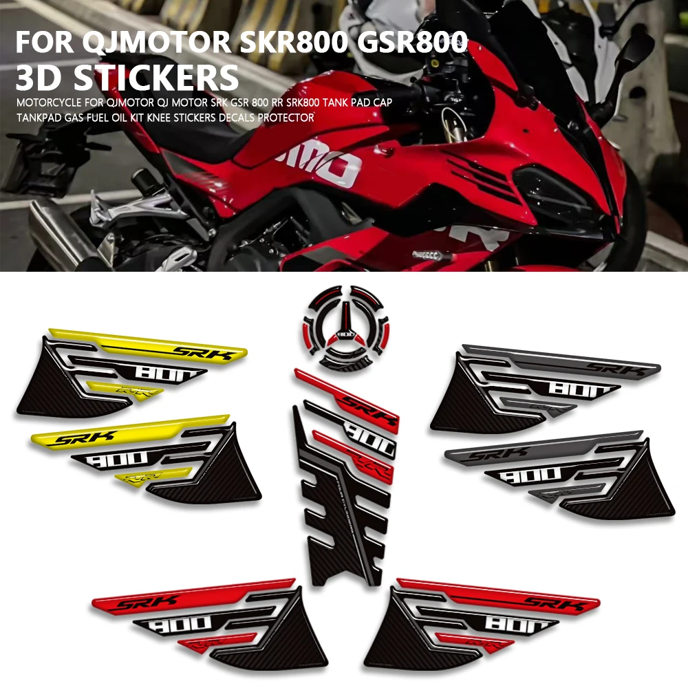 

Motorcycle For QJMotor SRK800 GSR800 SRK800RR Tank Pad Cap Accessories TankPad Gas Fuel Oil Kit Knee Stickers Decals Protector