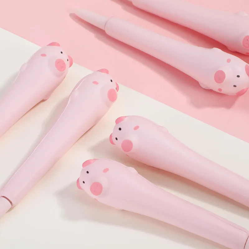 Bolígrafos de Gel Kawaii para aliviar la presión, bolígrafos neutros de esponja suave de cerdo rosa para la escuela, bolígrafos de firma, papelería