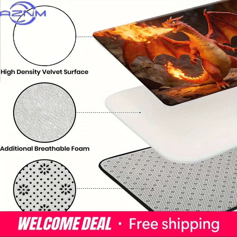 3D Charizard Fire Breathing Print Non-slip Doormat, Soft Absorbent Floor Rug for Home Decor
