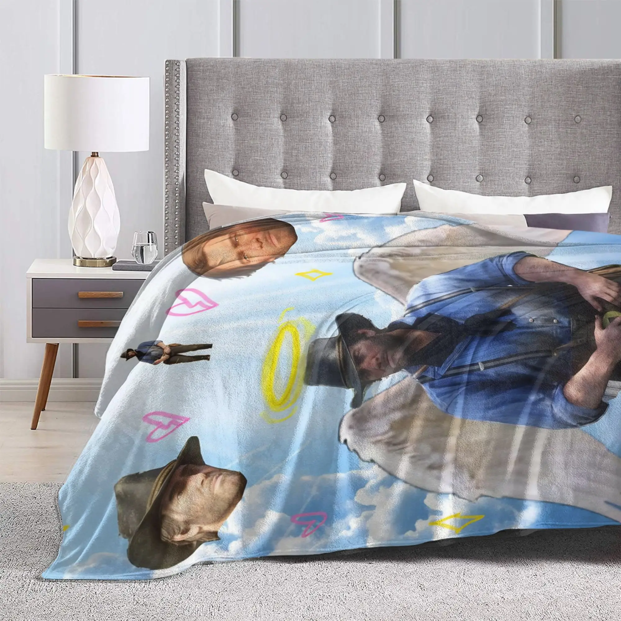 Arthur Morgan Meme Fleece Throw Blankets RDR2 Game Blanket for Bed Office Soft Bedding Throws