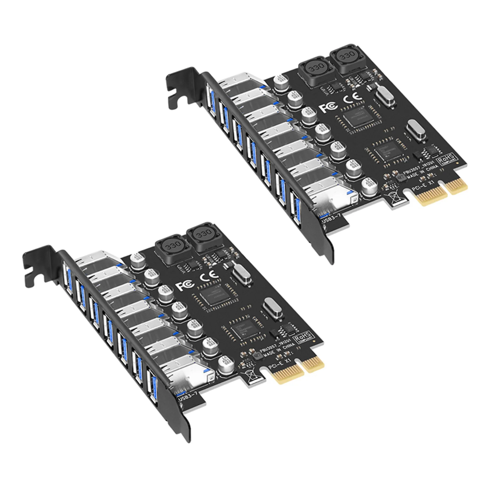 

T64C! 2X USB 3.0 PCI-E адаптер-карта расширения, 7-портовый хаб-адаптер, внешний контроллер, PCI-E удлинитель, карта PCI Express