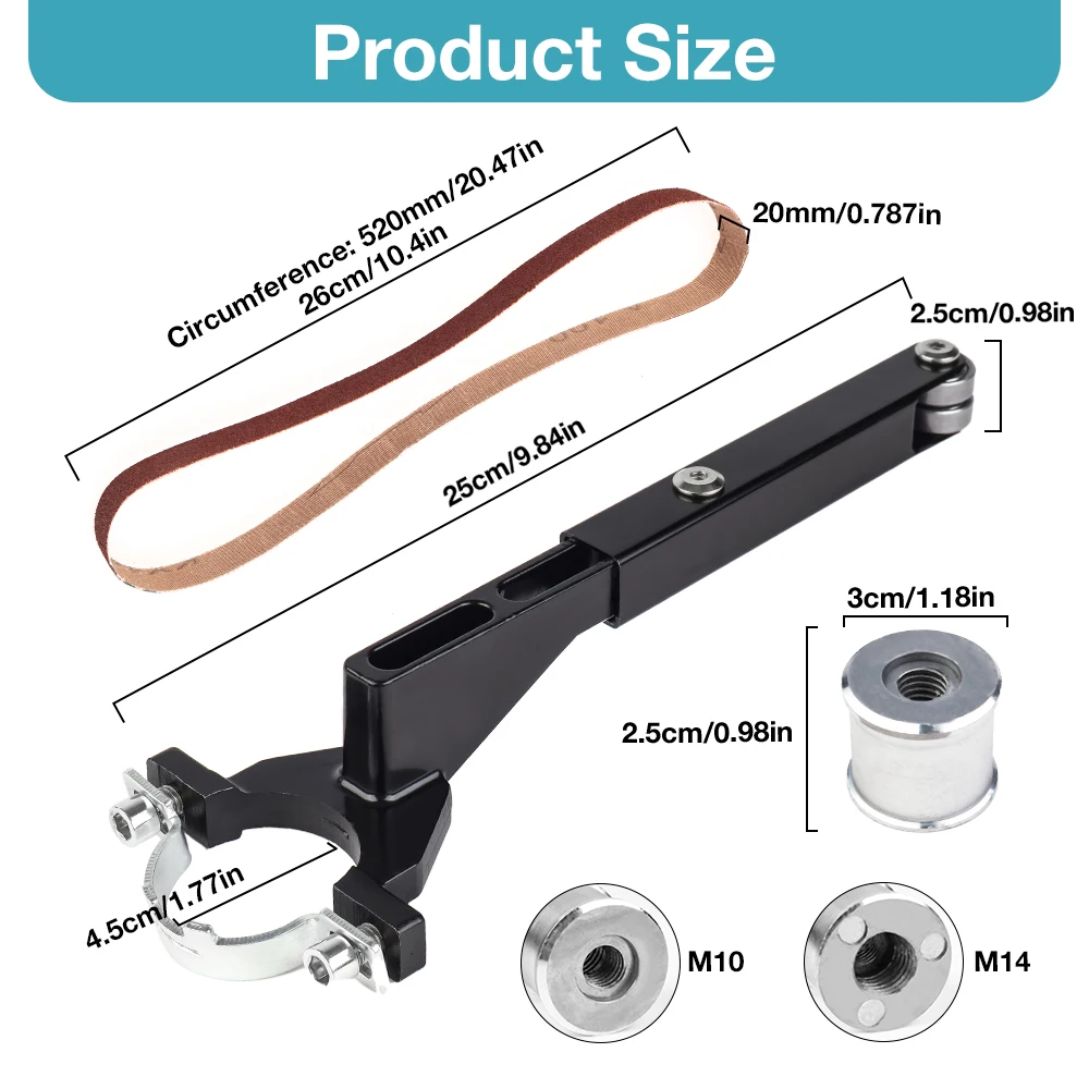 Mini Sander Polisher Grinder, Home Tool Angle Grinder Modified Belt Sander Accessories, Grinder, Including 6Pcs Abrasive Belt