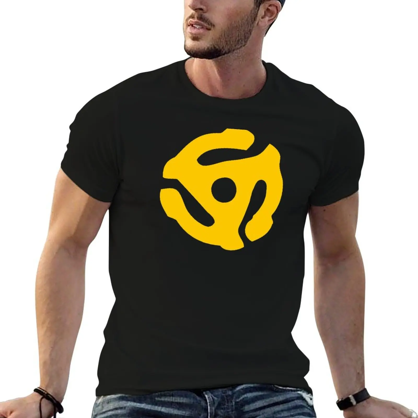 

Gold 45 Vinyl Record Symbol T-Shirt t shirts cotton 100% g man t shirts for men T-Shirt