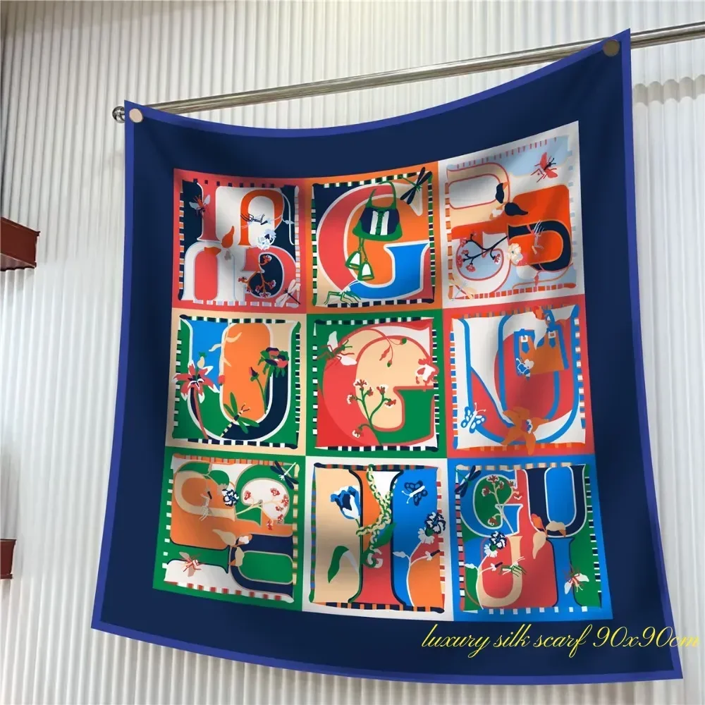 

1PCNew High-quality Twill Silk Women's Travel Shawl Sunscreen Large Square Scarf Decorative Scarf Wholesale