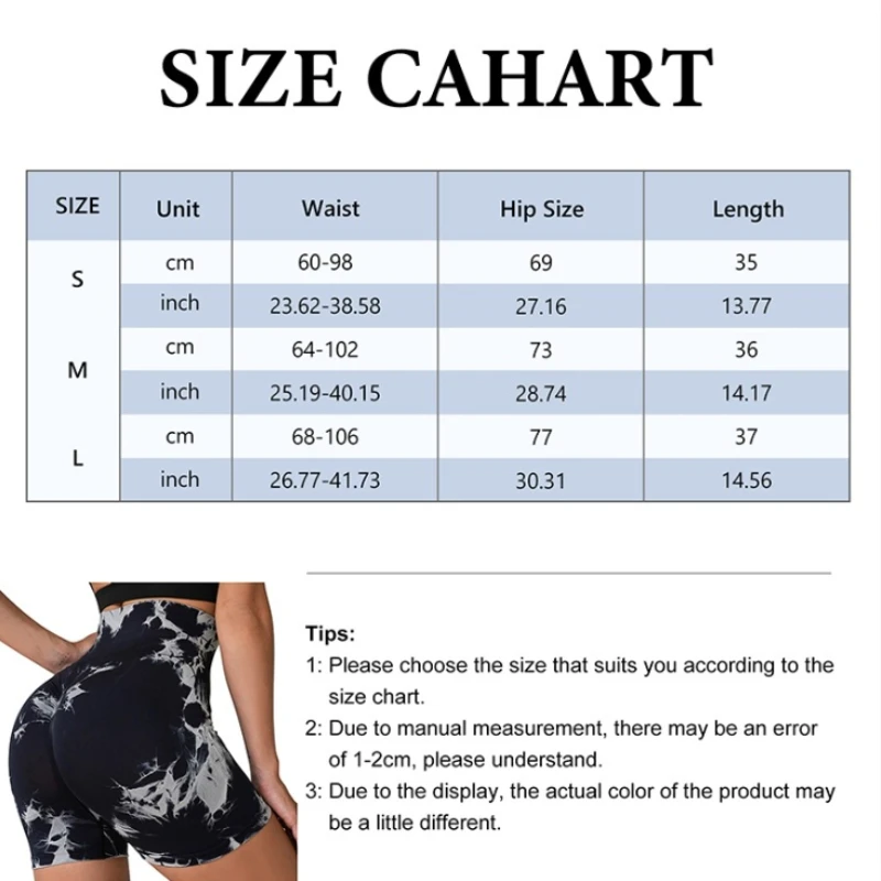 Seamless Tie Dye Bleach Butt Lift Sport Shorts for Women High Waist Summer Yoga Fitness Workout Cycling Biker Gym Shorts Mujer