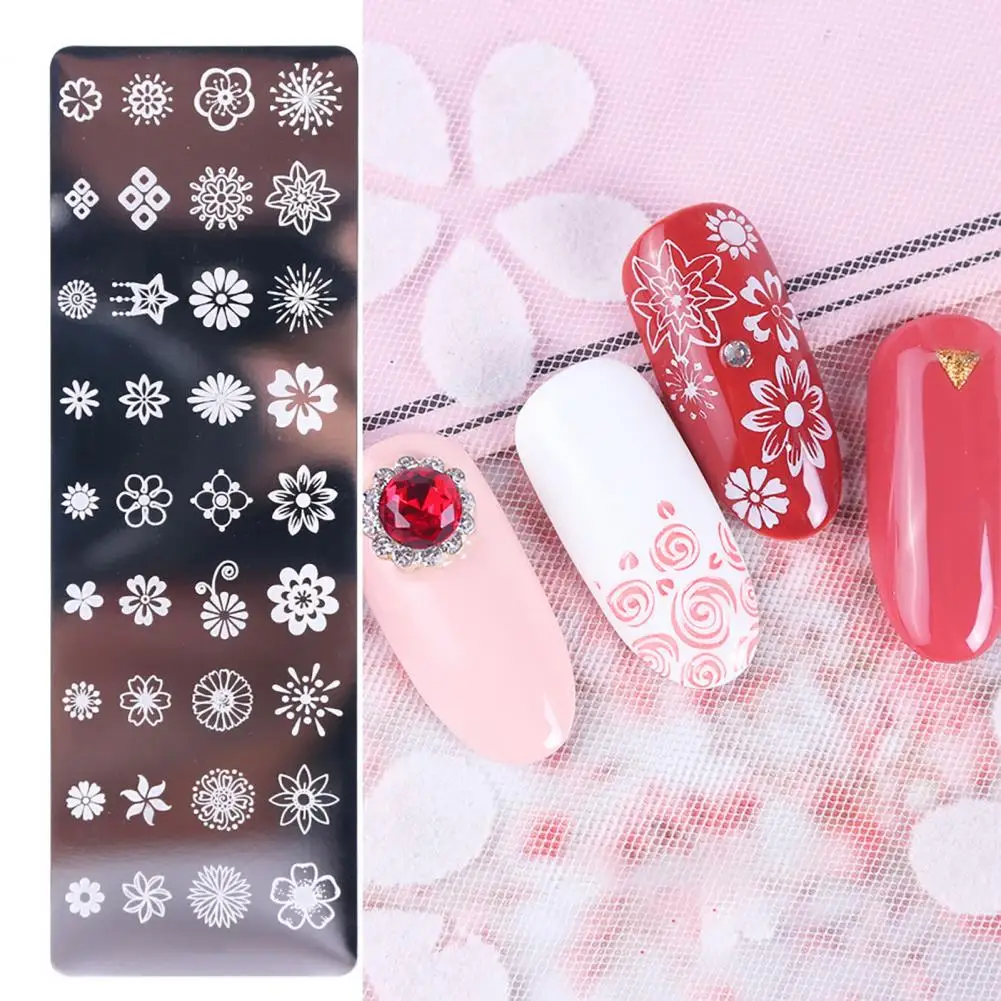 Versátil Prego Stamping Plates Set, Manicure Aço Inoxidável, Impressão Mold, DIY Template, Nail Tool for Girl