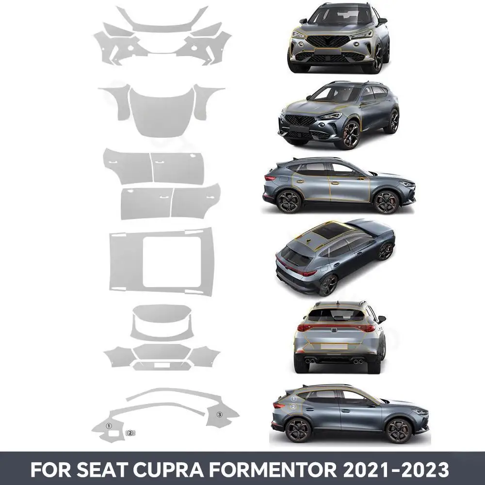 

9Mil TPU Scratch-resistant Car Paint Protection Film For SEAT CUPRA Formentor 2021-2023 Car Body Transparent Bra Per-cut PPF Kit