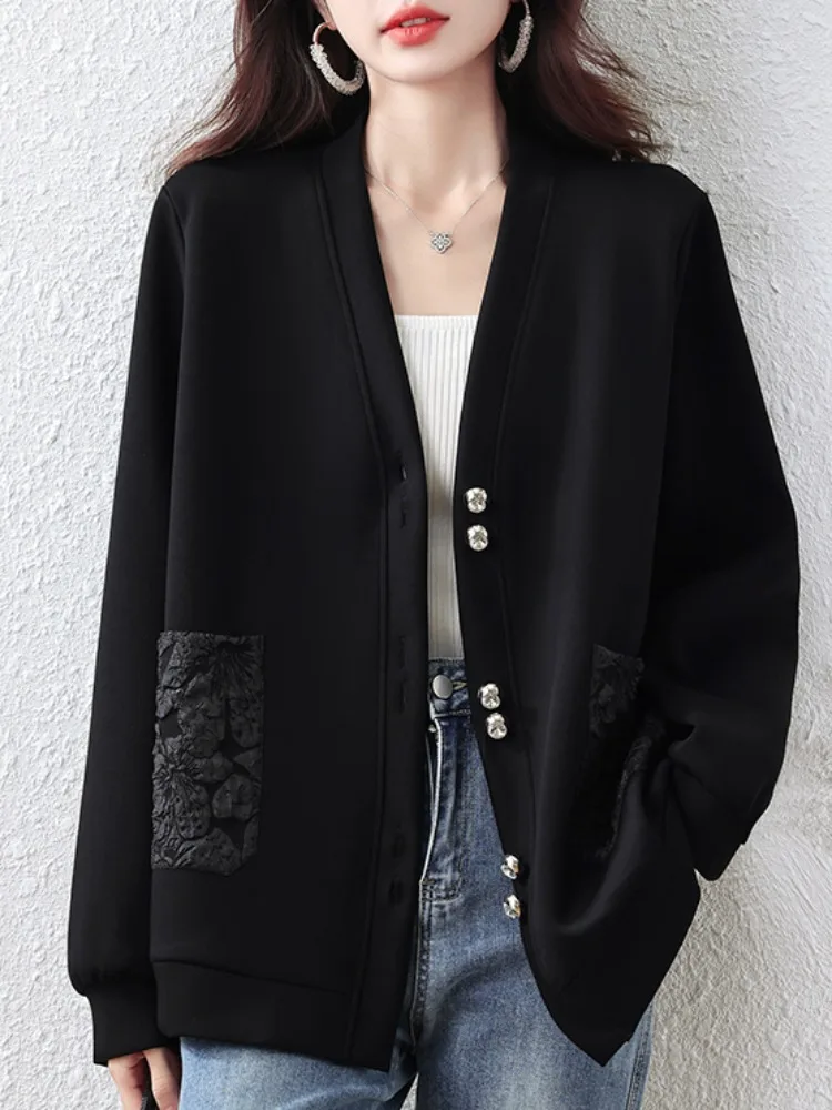 

Faionable Long Sve открытый кардиган толстовка женская осень-зима свободная повседневная женская куртка больших размеров