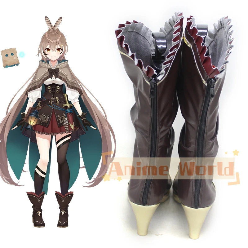 Nanashi Mumei Braune Schuhe Cosplay Stiefel Halloween Karneval Stiefel Nach Maß