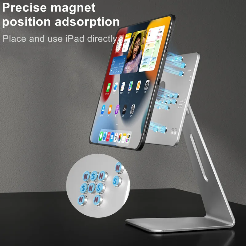 Desktop Magnetic Tablet Stand for IPad Pro 12.9 / 11 Inch for IPad Air 10.9\'\' Aluminum Adjustable IPad Stand Tablet Accessories