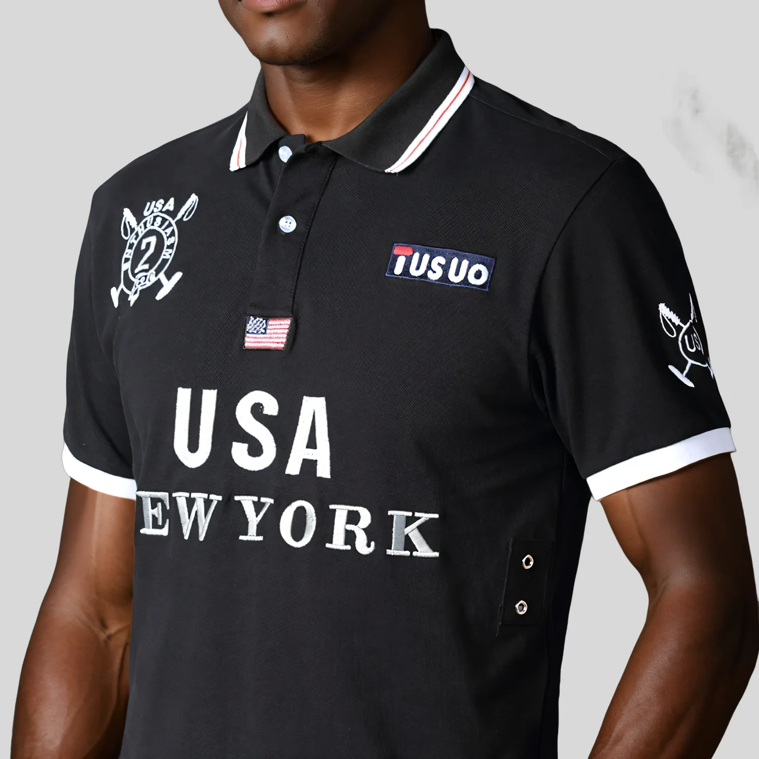 Men\'s Polo Shirt America New York Royal Leisure Sports Party Cotton Embroidered Luxury Contrast Color Original Design