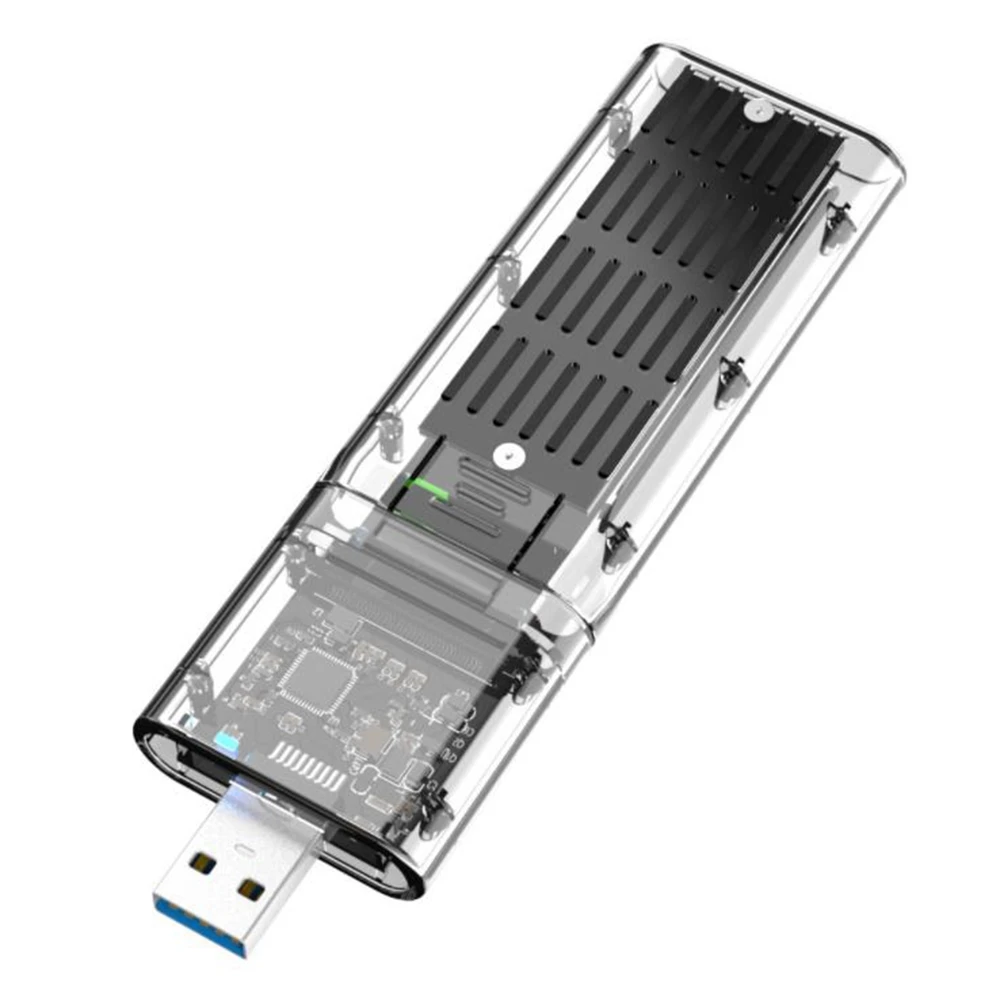 External M.2 NGFF SATA SSD Enclosure High Speed USB3.0 Gen1 5Gb/S Transparent SATA SSD Hard Drive Case for PC