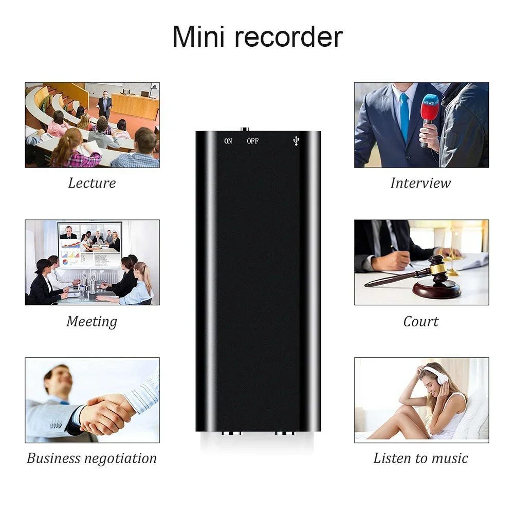 Professional Mp3 Player 3 in 1 Memory Storage 192Kbps Recording WAV Mini 8GB 16GB 32GB Voice Digital Audio Voice Recorder