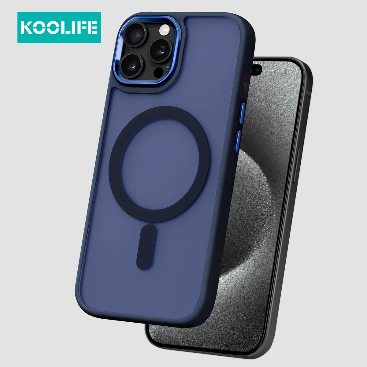 Koolife Skin-Feel Electroplated Frosted Magnetic Case, Matte Skin-Feel Ultra-Thin Hard Case for iPhone 11 12 13 14 15 16 Pro Max