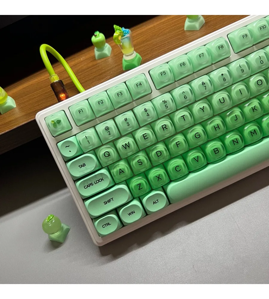 Small lime jelly keycap cute round PBT + PC mechanical keyboard ball cap 61/68/75/87/98/108