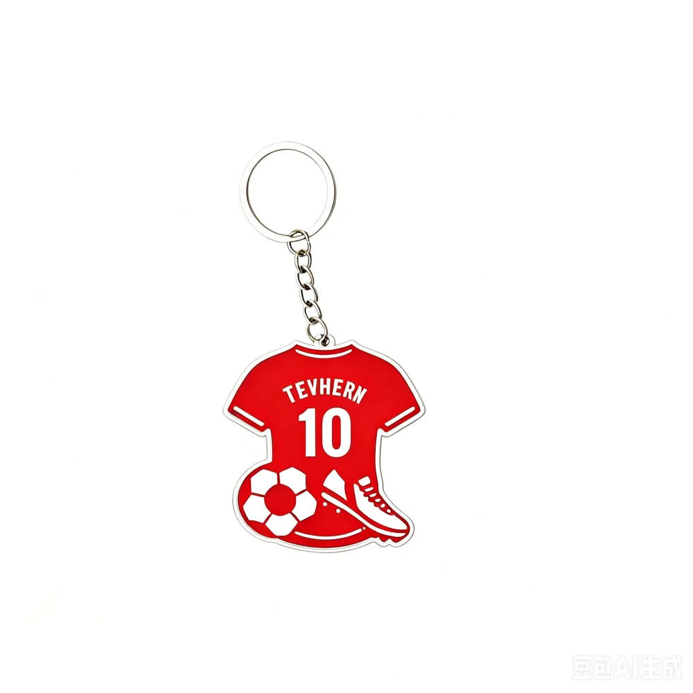 2D Flat Custom Soccer Jersey Acrylic Keychain