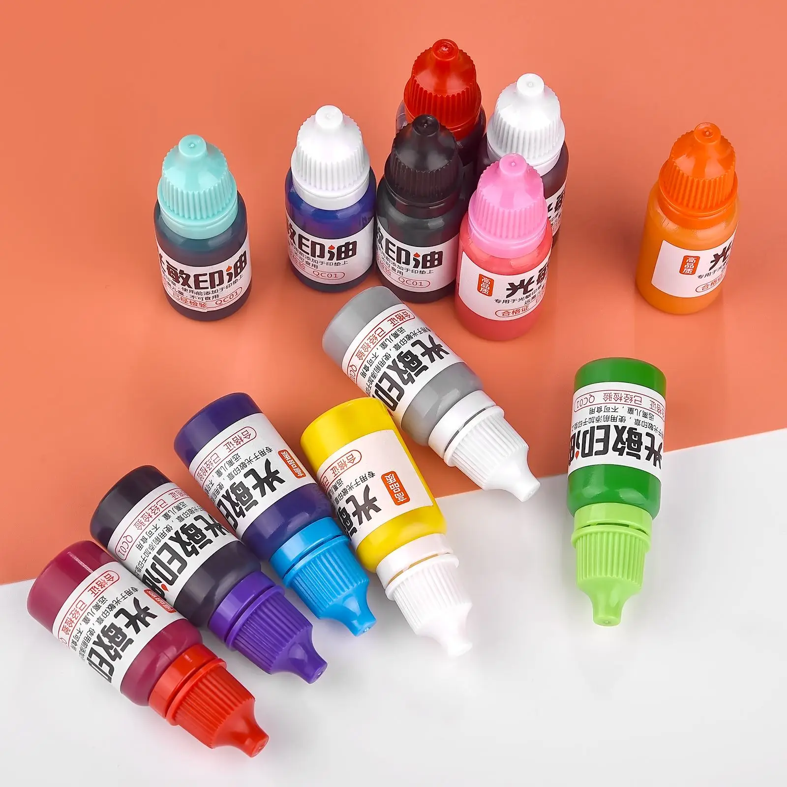 13 Color 10ml Refill Ink Rubber Stamp Oil Inking Photosensitive Seal Stamping Refill Ink For Office School Make Seal Supplies