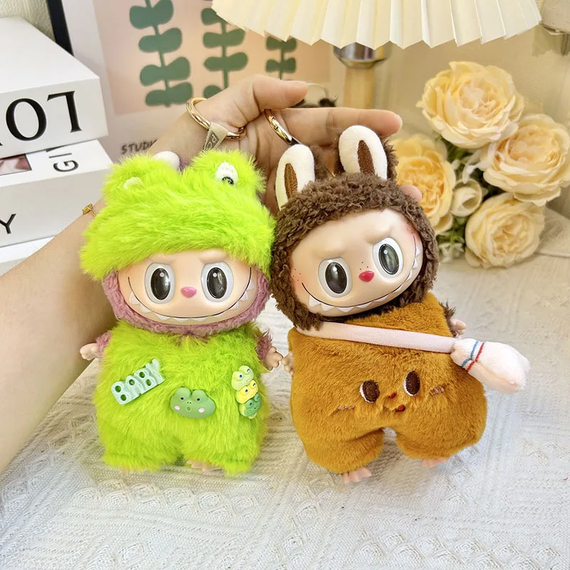 Cute Frog Bear Bread Doll'S Clothes Hoodie Kawaii Accessories Plush Korea Kpop Exo Jumpsuit Clothing for 17cm Labubu Idol Dolls