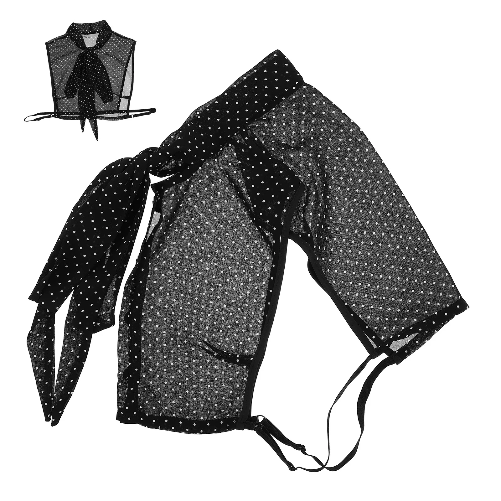 

Women's Detachable Lace Fake Collar Black Half Shirt Collar Removable Blouse Insert Clip-on Versatile Style Black Dickey