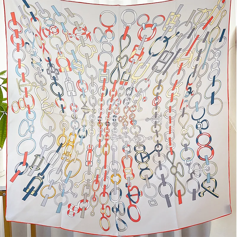 

Роскошный шелковый шарф 90, банданы с квадратной головкой, шарфы с закрученными краями, женская одежда, сумка, аксессуары, подарок для рождественского любовника