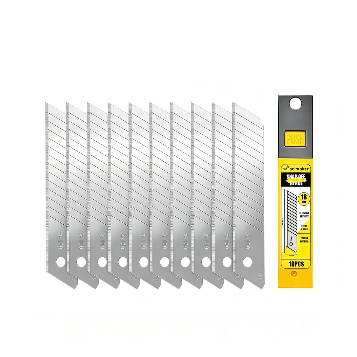 10PCS/50PCS 18mm Snap Off Blade Portable Boxed Safe Storage Ultra Sharp Extended Life A-50 Replacement for Utility Knife
