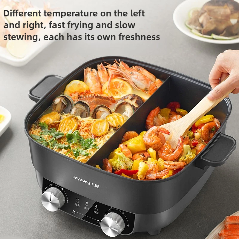 6L Home Electric Cooking Pot Multi Cooker 2-flavor Hot Pot Non-stick Household Appliance Food Cooker 220V