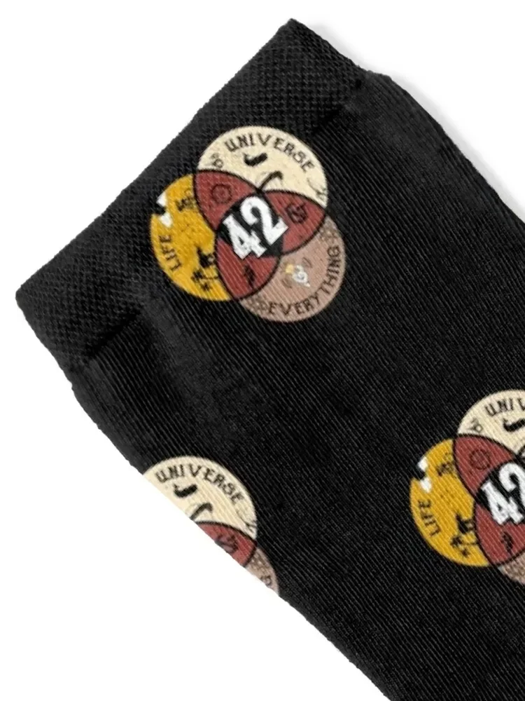 42 Life Universe and Everything Hitchhiker's Guide Socks crazy Men's Male Socks Women's