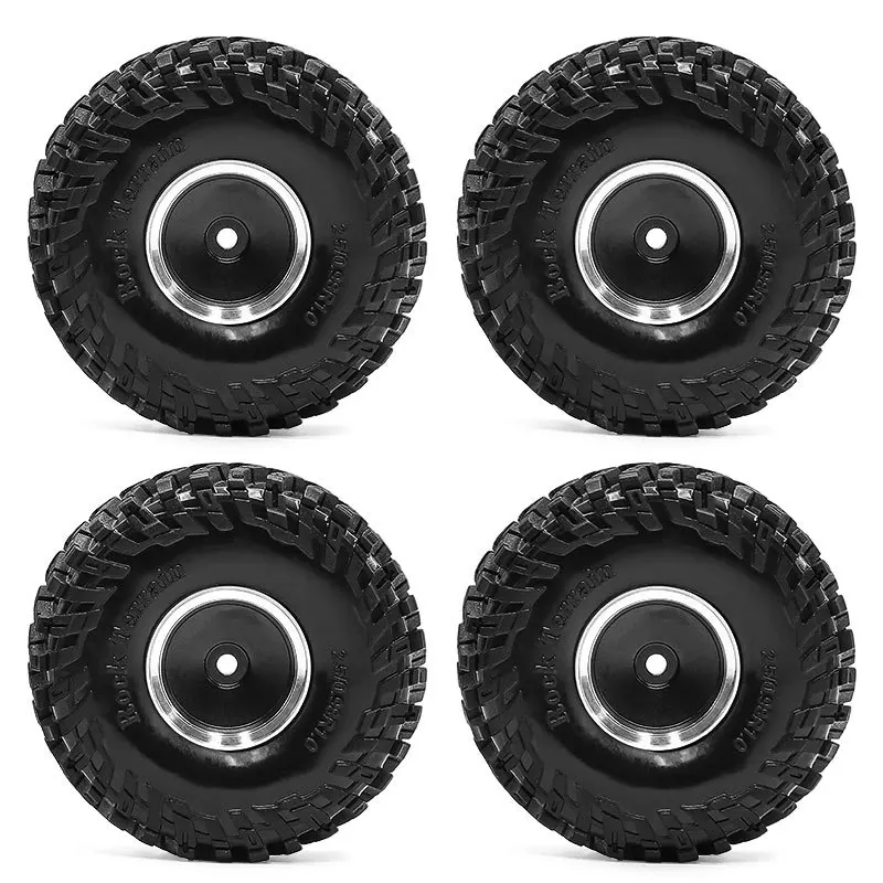 عجلات وإطارات Beadlock RC مقاس 1.0 بوصة لزاحف 1/18 TRX4M، 1/24 SCX24 RC، إطارات Beadlock 1.0 مع عجلات من سبائك الألومنيوم #3