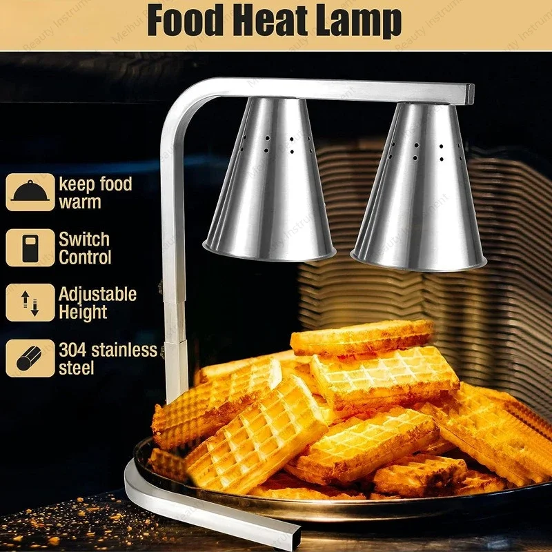 Hotel Food Insulation Lamp, Stainless Steel Insulation Lamp, Disassembly, Adjustable Height, Buffet Warm Heating Lamp