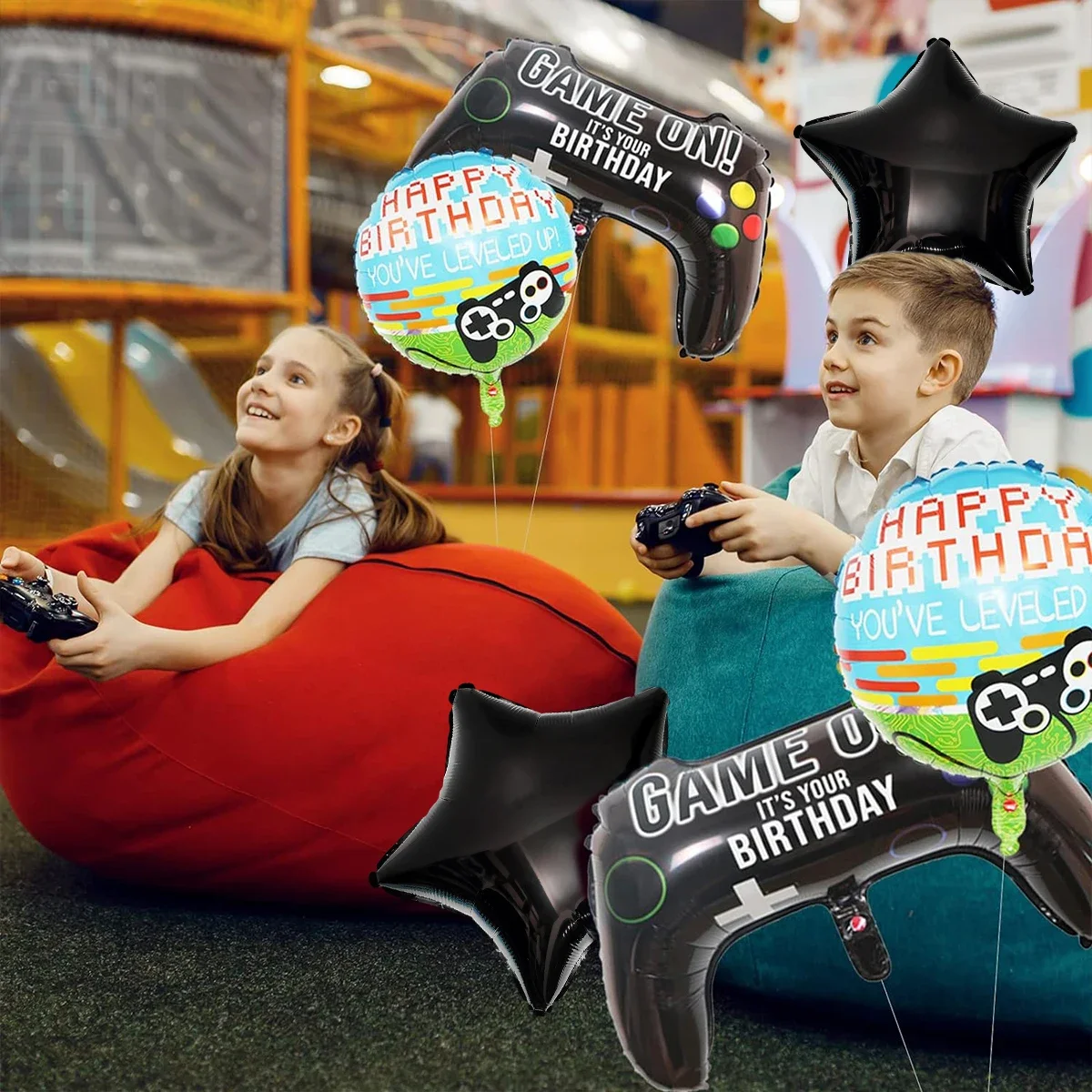 5 Stück Videospiel-Controller-Luftballons Jungen-Spielthemen-Party-Luftballons für Geburtstagsfeier Fotohintergrund-Dekoration – Detail 4
