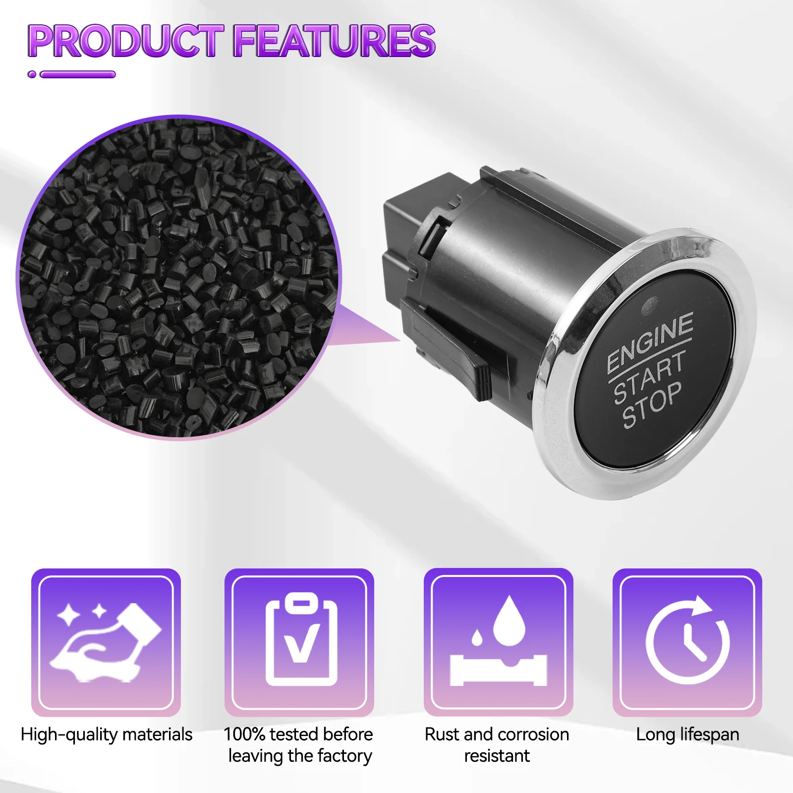 Ignition Push Engine Start Stop Button Switch For Ford F150 F250 F350 Expedition Edge Fusion 2015- DG9T-14C376-ADW DG9T14C376ADW view 5