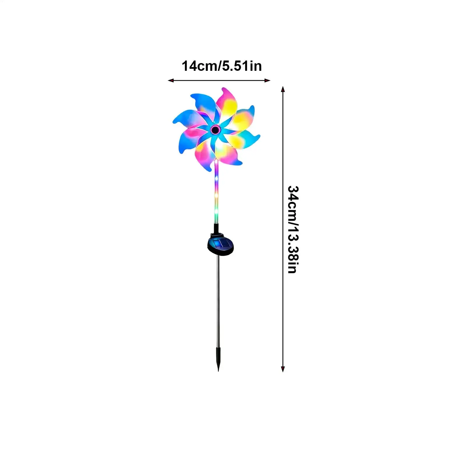 Wind Spinner Solar Light Waterproof Outdoor Colorful Pinwheel Wind Spinner Garden Stake For Outdoor Backyard Lawn Patio Balcony - view 6