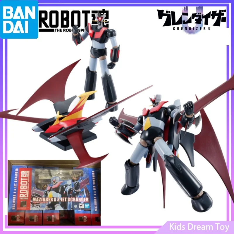 Bandai en Stock Original THE ROBOT SPIRITS [SIDE SUPER] Mazinger X & Jet Scrander Anime figuras de acción juguetes coleccionables modelo regalo