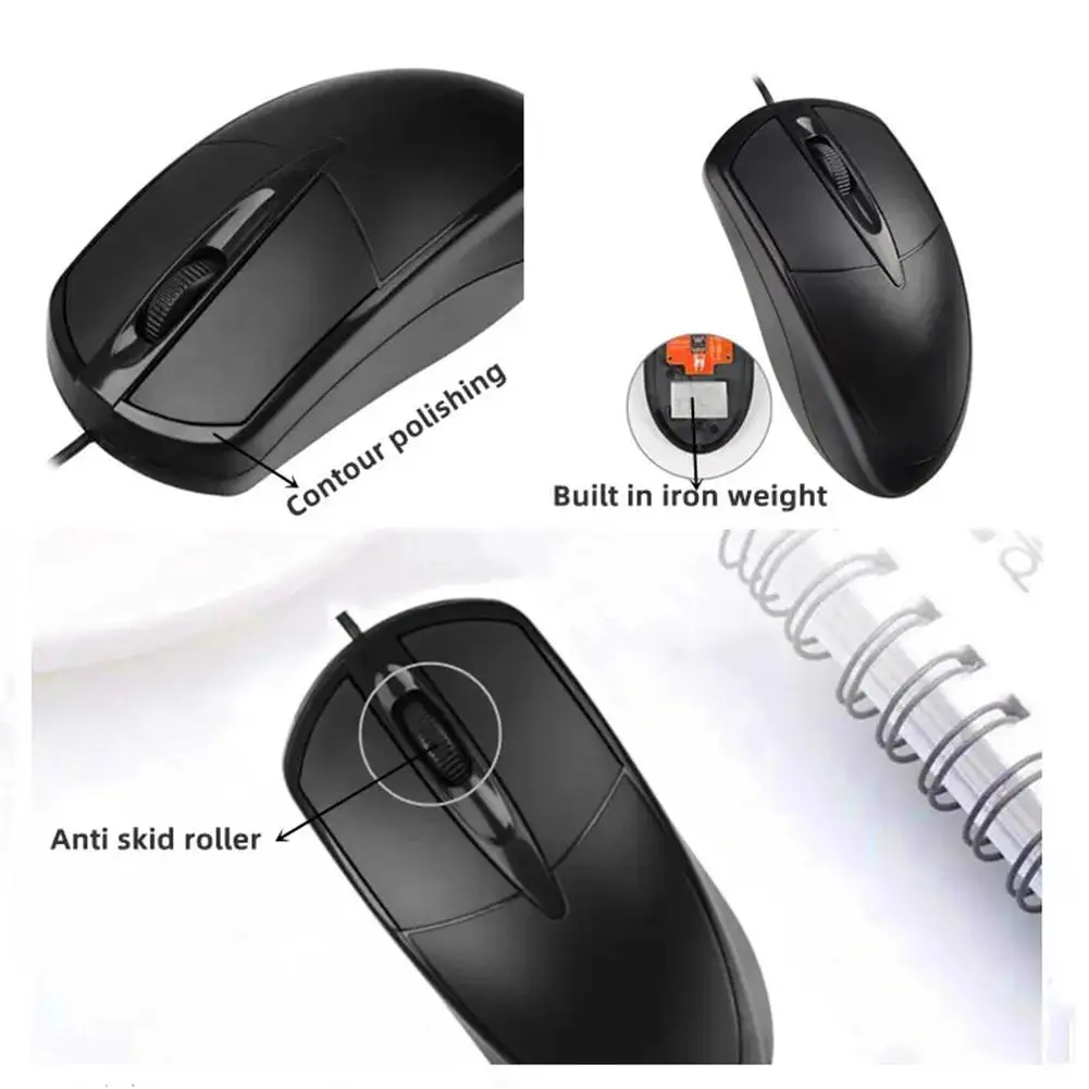 USB ماوس سلكي بصري كمبيوتر محمول المنزل مكتب ماوس مكافحة زلة الأسطوانة ثلاثية الأبعاد 1200 ديسيبل متوحد الخواص لعبة Mause ملحقات الكمبيوتر للكمبيوتر المكتبي