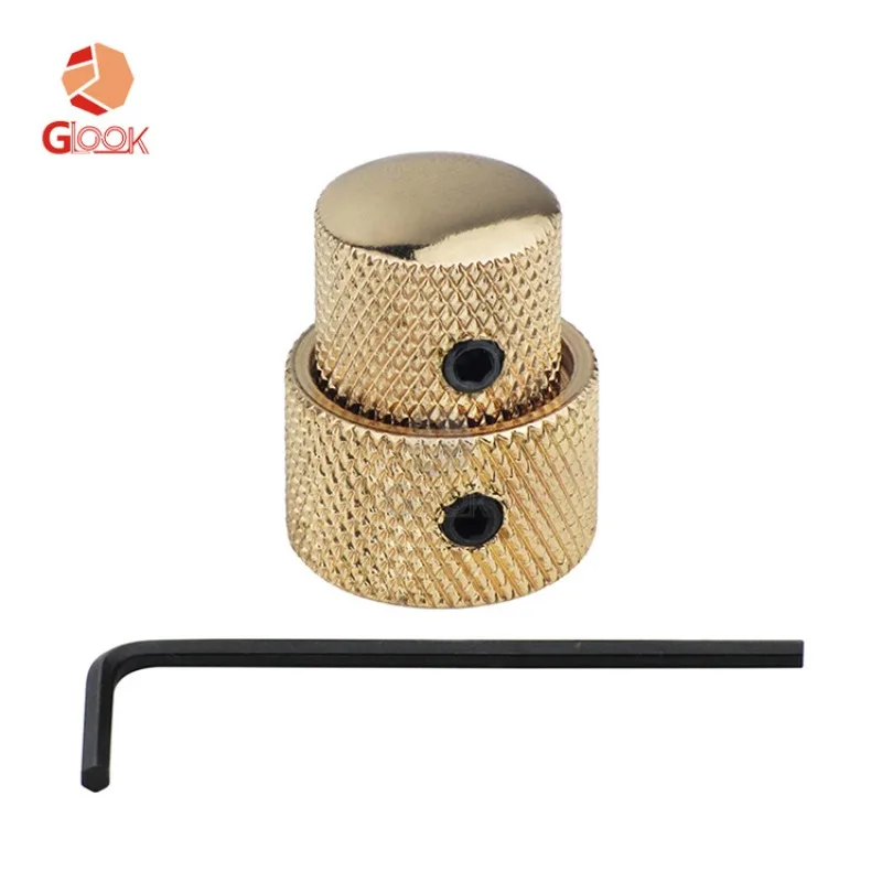 غطاء مقبض جهد الجيتار الكهربائي، غطاء معدني بحجم النغمة المزدوج، غطاء مقبض قفل المسمار #5