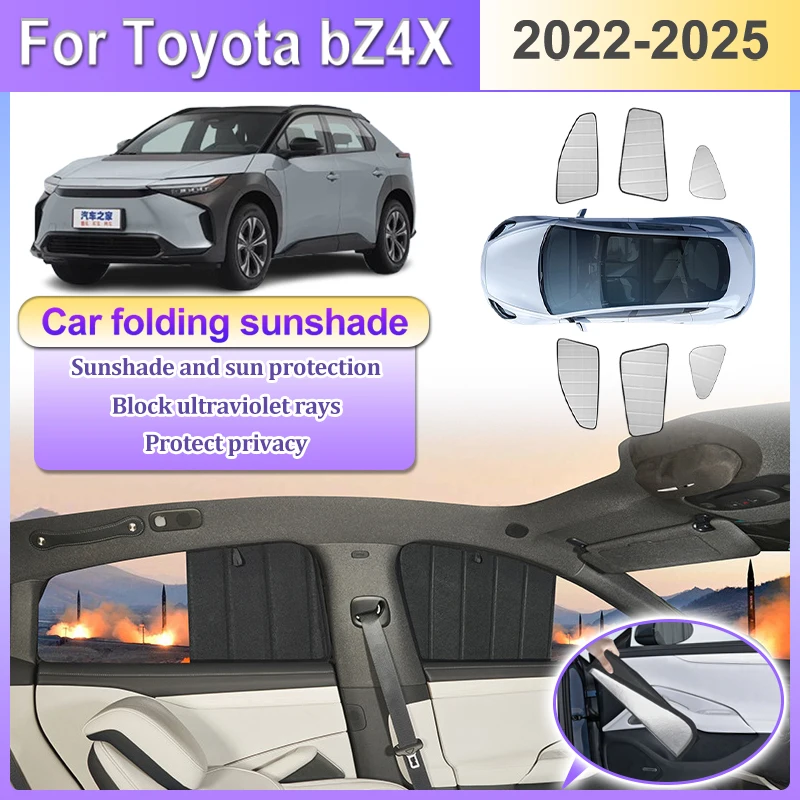 

Car Foldable Sunshades For Toyota bZ4X Accessories 2023 2024 2025 2026 Auto Coverage Sunshade Privacy Sun Visor Tuning Body Kits