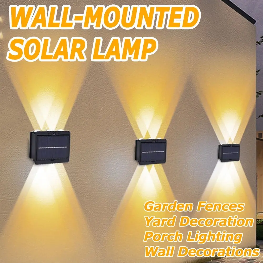 

4/6/8 LED Beads Solar Wall Lamp Wear Resist Waterproof LED Spot Light Solar Powered Rust Proof Garden Fence Light