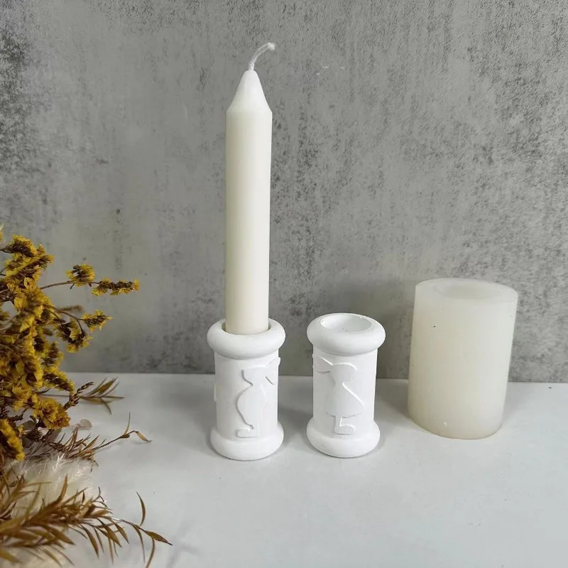 Konijn Kaars Basis Beugel ornament Siliconen Mallen DIY Gips Aromatherapie Kandelaar Insert Decoratieve Hars Schimmel Handwerk