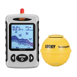 Menù russo! Menu russo Sonar wireless Fish Finder portatile Sensore Ecoscandaglio Allarme Fiume Lago Mare Letto Live 135ft/45M