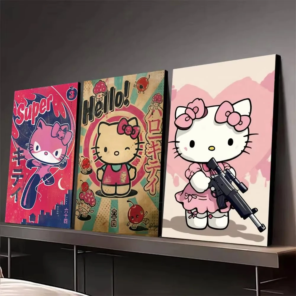 Cute Cartoon Sanrio H-HelloKittys Full Square Round Diamond Painting Home Living Room Bedroom Bar Aesthetic Decoration Gift