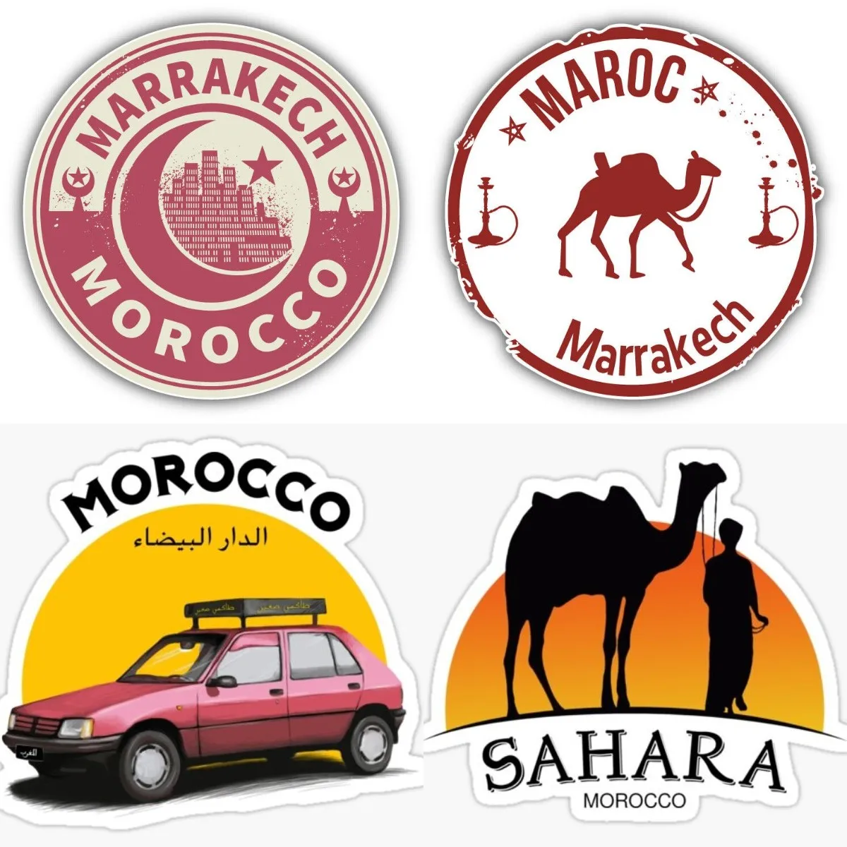 Marrakech Morocco Tourism Stamp Car Bumper Sticker Decal Car Truck Van Bumper Window Laptop Cup Wall Camping Car Stuff Sticker