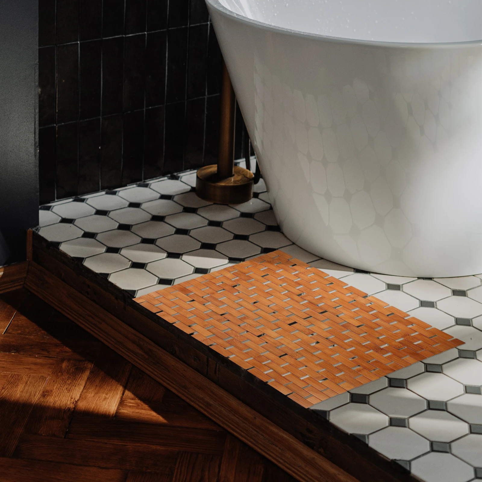 

Bamboo Mat Floor Mats Carpet Shower Towel Rack Rug Toilet Bath Baby Rugs for Bathroom Area