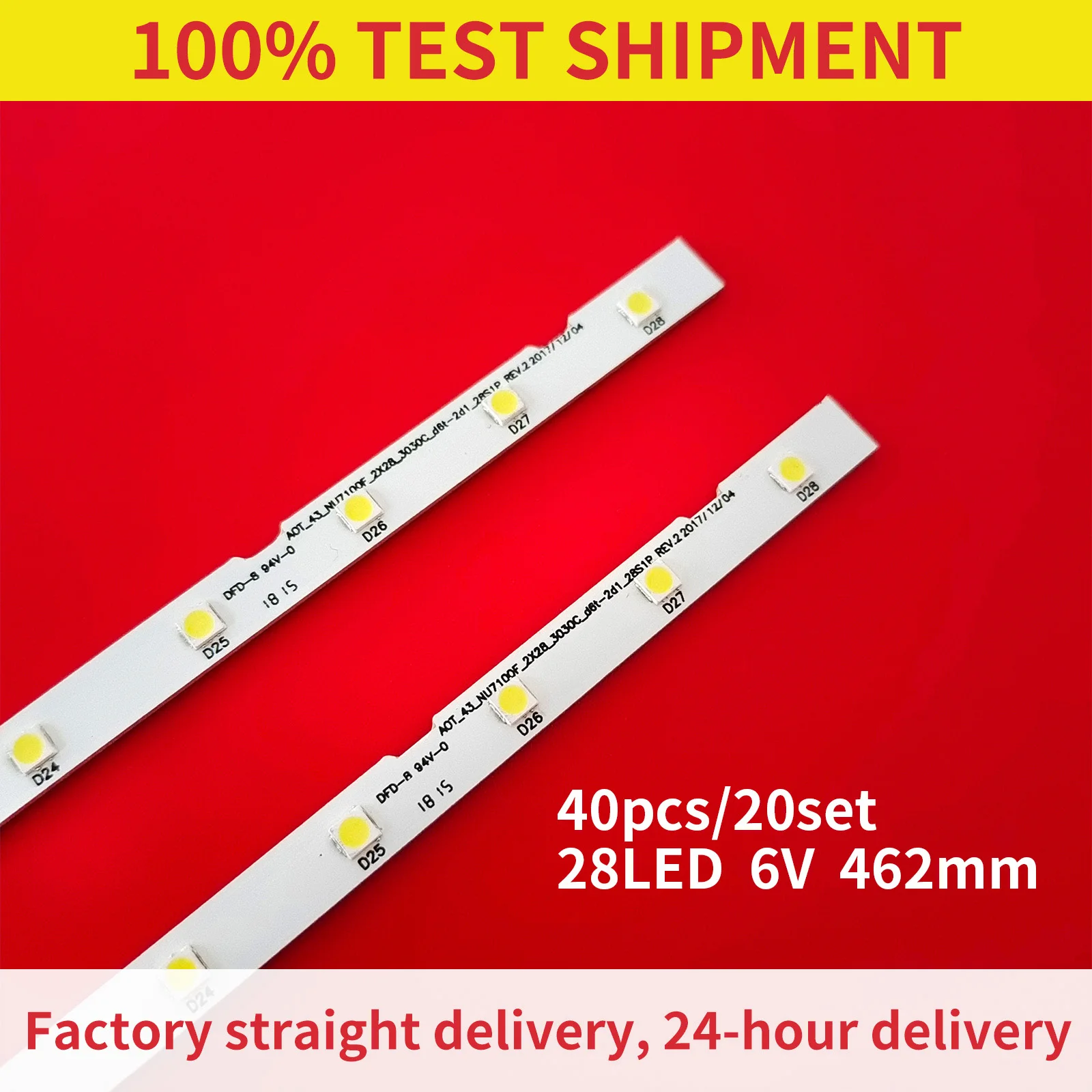 

16Pcs LED Backlight strip for 43NU7100 UE43NU7100 UN43NU7100 UE43NU7100U AOT_43_NU7100F UE43NU7120U UE43NU7170U