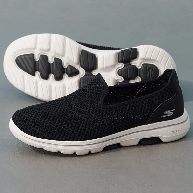 Skechers Zapatos deportivos para mujer Go Walk 5, zapatos para caminar sin cordones, ligeros, cómodos, transpirables, informales 124163-Bkw